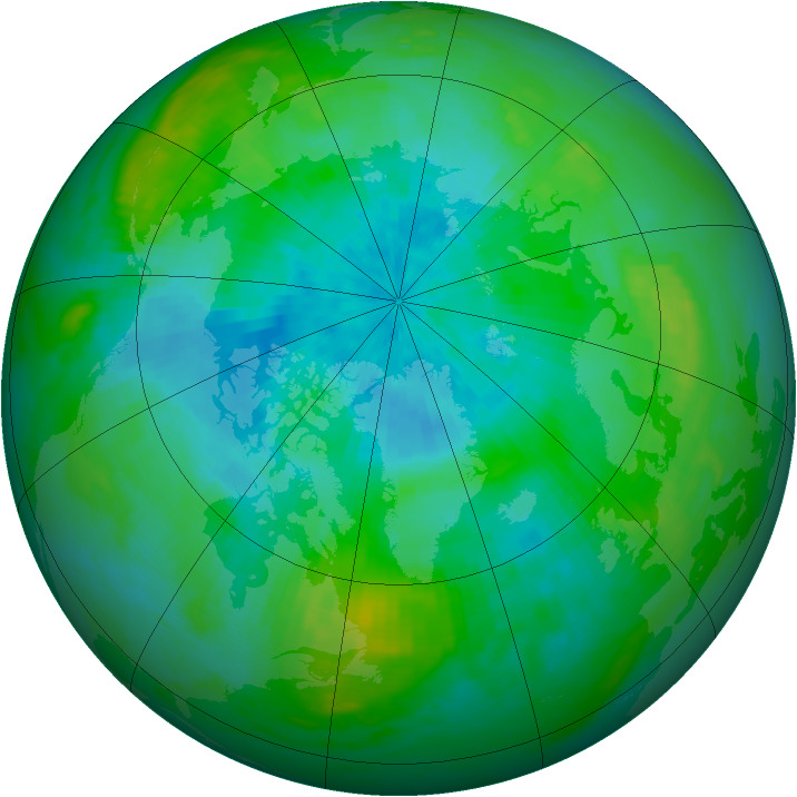 Arctic ozone map for 27 August 1989